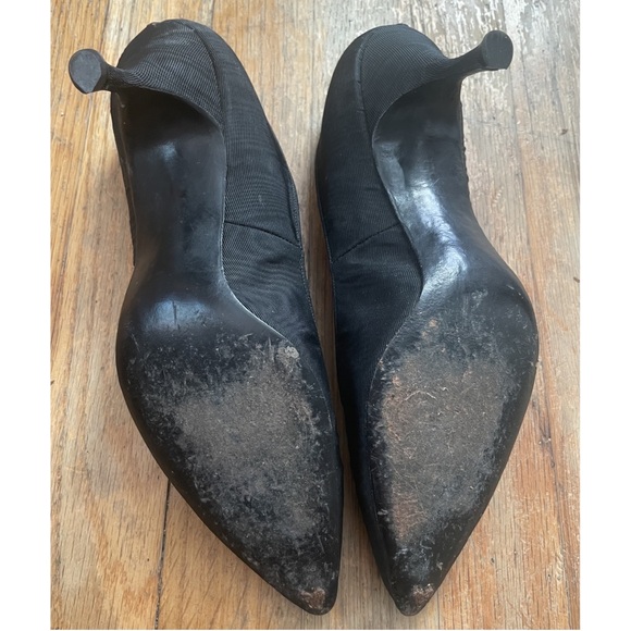 Vintage 1960s Go Steady With Fiancées Pointy Black Heels - size 7 AA - Picture 8 of 9